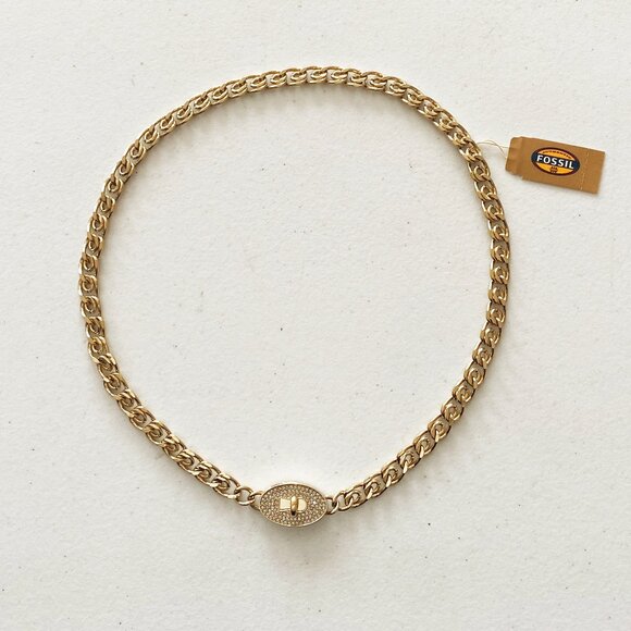Fossil Gold Iconic Glitz Choker Necklace - Picture 1 of 7